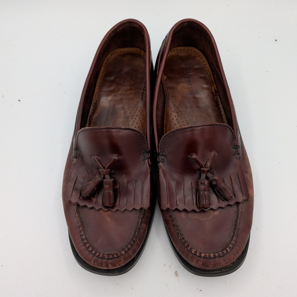 G.H. Bass Weejuns Marietta II Burgundy Leather Tassel‎ Kiltie Loafers Mens 10 W - Picture 4 of 9